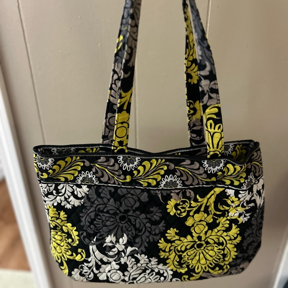 Vera Bradley Black and Yellow Floral Tote